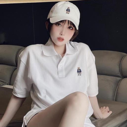 Áo polo thêu gấu L66 studio set 2 chiếc dành cho nam và nữ Whoau A051