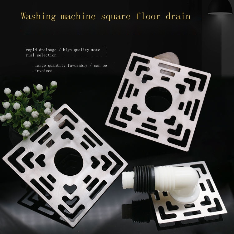Vỏ Bọc Cống Thoát Nước Máy Giặt / Sàn Nhà Tắm Hình Vuông Bằng Inox 304