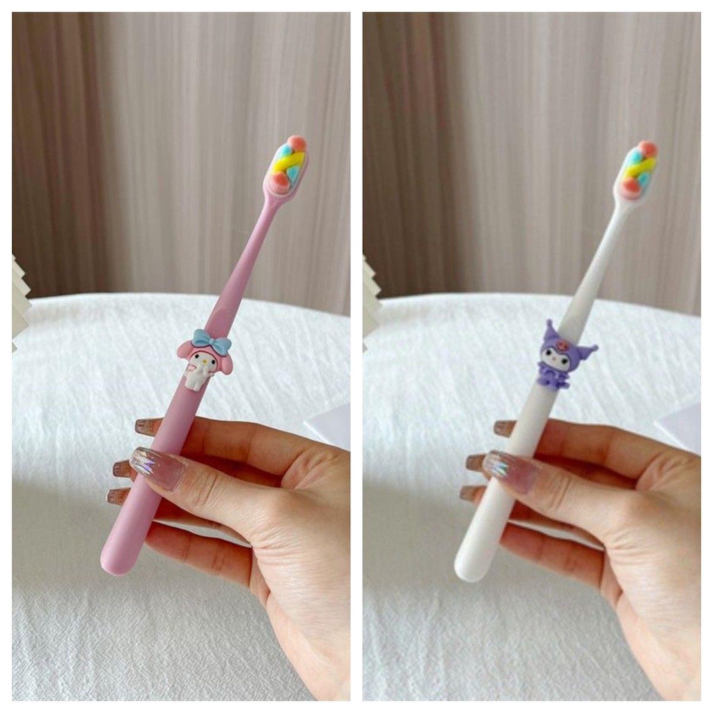 Bàn chải đánh răng sanrio bàn chải đánh răng tóc mềm cặp đôi trang phục nữ tính trái tim học sinh trẻ em nhà phim hoạt hình con chó quế dễ thương super s