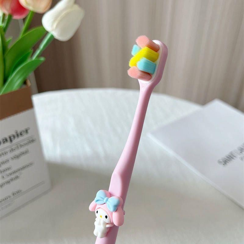 Bàn chải đánh răng sanrio bàn chải đánh răng tóc mềm cặp đôi trang phục nữ tính trái tim học sinh trẻ em nhà phim hoạt hình con chó quế dễ thương super s