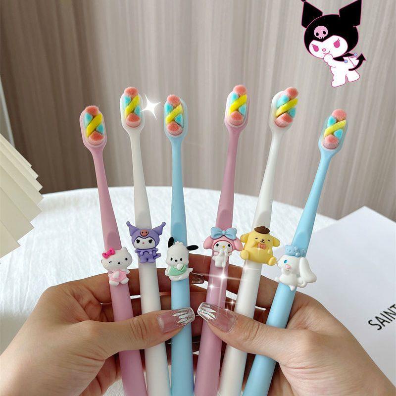 Bàn chải đánh răng sanrio bàn chải đánh răng tóc mềm cặp đôi trang phục nữ tính trái tim học sinh trẻ em nhà phim hoạt hình con chó quế dễ thương super s