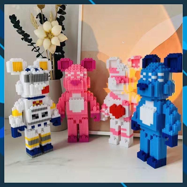 Lego Bearbrick, Lego Kaws Đồ Chơi Lắp Ráp Mô Hình Gấu Bearbrick Cỡ Lớn 20cm