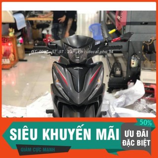 Tem Rời Dán Xe Wave RSX Chỉ đỏ , xe đen nhám