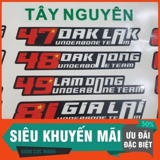 1 tem Underbone Team 64 tỉnh thành (ghi chú tên tỉnh giúp shop, mặc định shop gửi Sài Gòn ạ)
