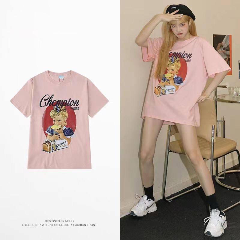 Áo Thun Nữ Ngắn Tay Plus Size Phong Cách Mỹ