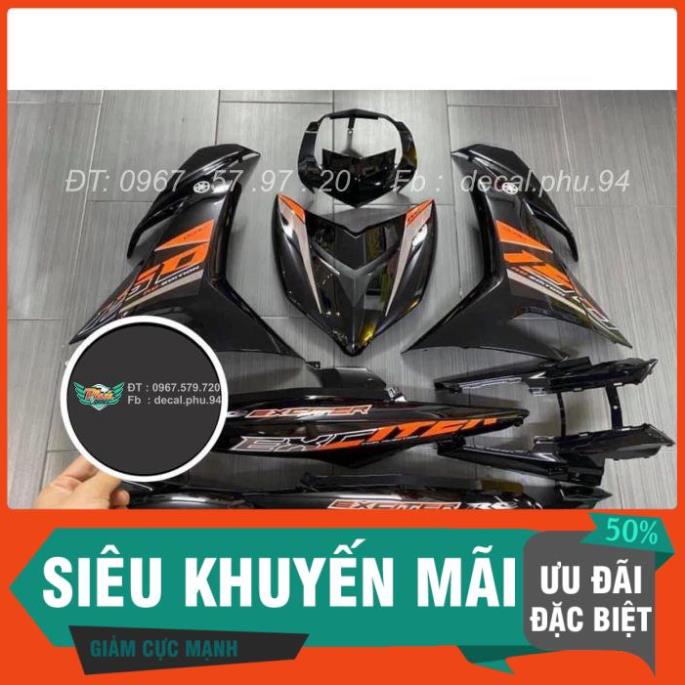 [FREE SHIP] Tem Rời Dán Xe Exciter 150 Cam đen bản mới 2020