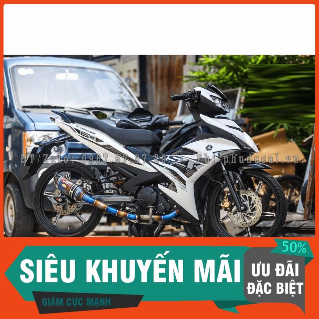 [FREE SHIP] Tem Rời Dán Xe Exciter 150 Trắng đen đơn giản, sang trọng .