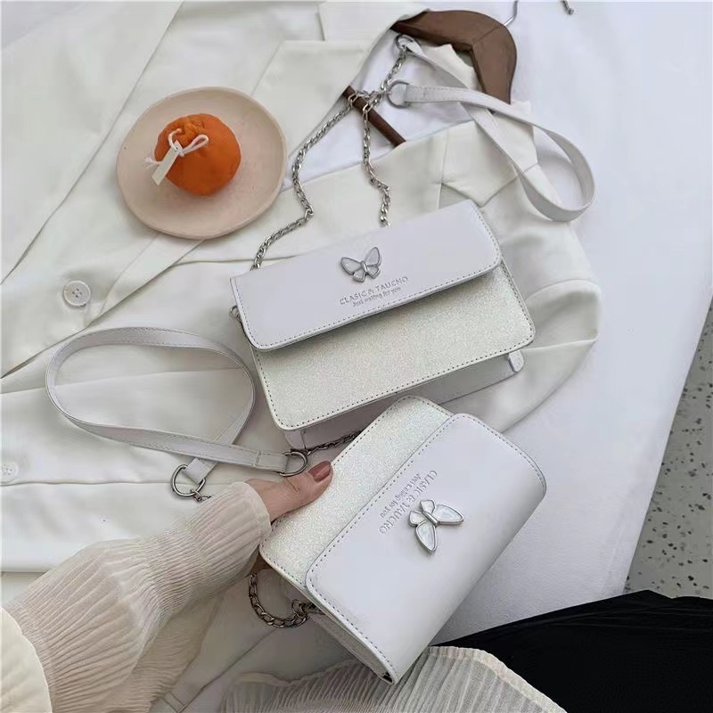 Túi Đeo Chéo Dây Mắt Xích Nhỏ Hình Bướm Dễ Thương Thời Trang Mùa Hè Dành Cho Bạn Nữ