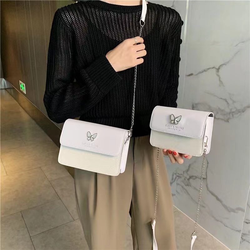 Túi Đeo Chéo Dây Mắt Xích Nhỏ Hình Bướm Dễ Thương Thời Trang Mùa Hè Dành Cho Bạn Nữ