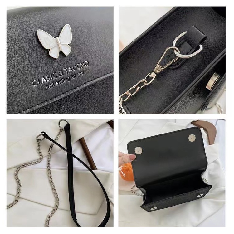 Túi Đeo Chéo Dây Mắt Xích Nhỏ Hình Bướm Dễ Thương Thời Trang Mùa Hè Dành Cho Bạn Nữ