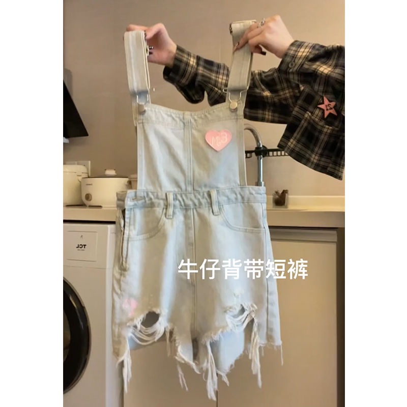 Quần Yếm Denim Ngắn Dáng Rộng Thiết Kế Nhỏ Nhắn Phong Cách Mới Mùa Hè Dành Cho Nữ