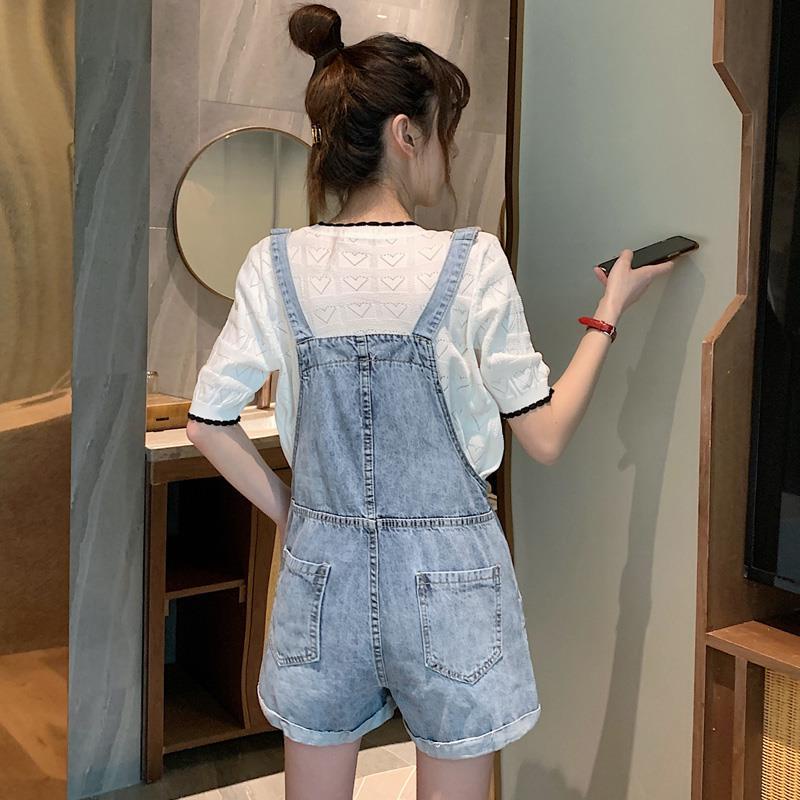 Quần Yếm Denim Ngắn Thời Trang Hàn Quốc Cho Nữ