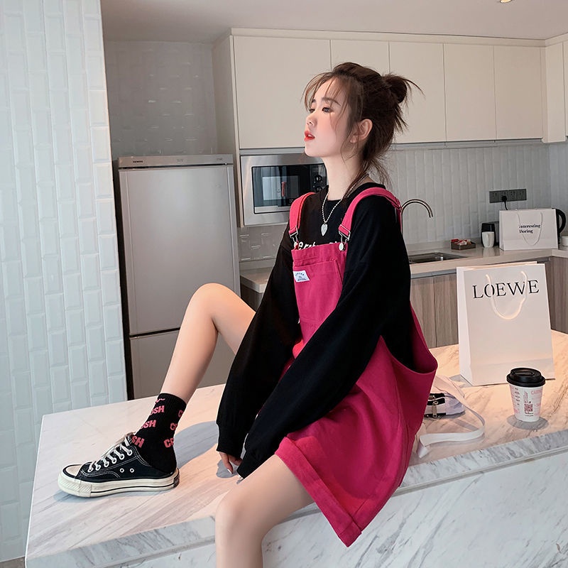 Quần Yếm Denim Ngắn Ống Rộng Phong Cách Hàn Quốc Thời Trang Mùa Hè Mới Cho Nữ