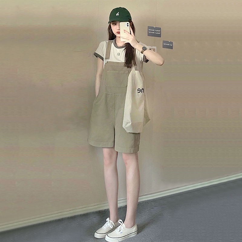 Quần Yếm Denim Ngắn Eo Cao Thời Trang Mùa Hè Thiết Kế Mới Dành Cho Nữ