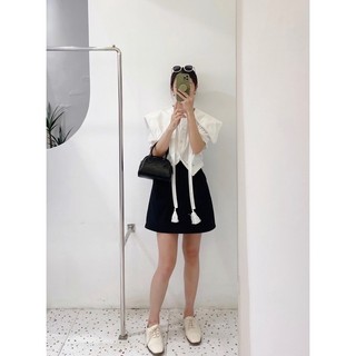 Áo sơ mi trắng cổ bẻ eo chun SM17