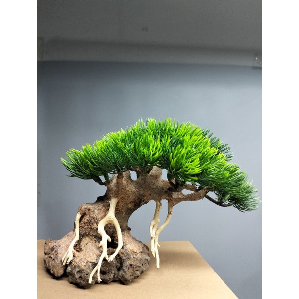 Tiểu cảnh Cây Đa Bên Hồ nước ( Cây Gỗ Lũa Bonsai kết hợp dòng suối) dành cho bể cá cảnh, bể cá thủy 