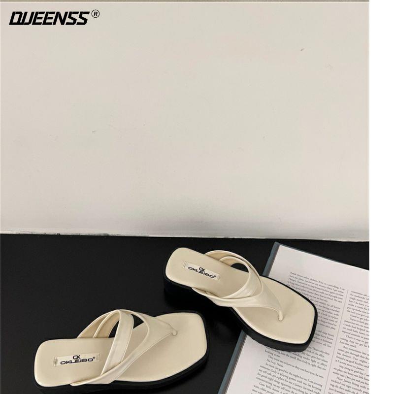 Dép Sandal Đế Xuồng Dày Mũi Vuông Phong Cách Retro Thời Trang Mùa Hè 2023 Mới Dành Cho Bạn Nữ