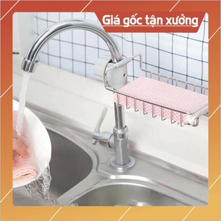 Giá kệ để giẻ rửa bát inox, Cài Vòi Inox Để Giẻ Rửa Bát