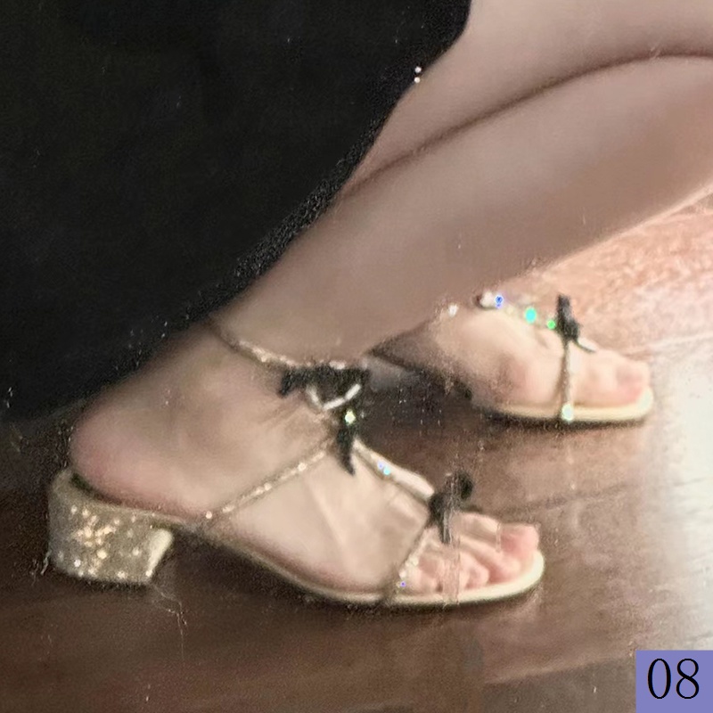 Giày Sandal Hai Cách Mang Đính Đá Kim Cương Toàn Diện Phong Cách Pháp Thời Trang 2023 Mới Cho Nữ