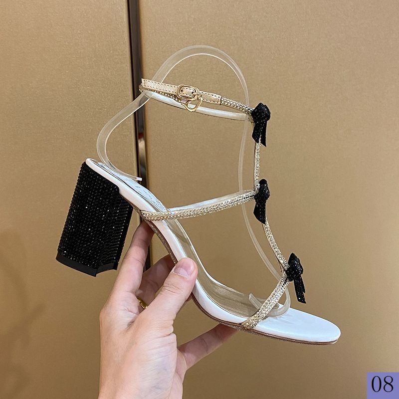 Giày Sandal Hai Cách Mang Đính Đá Kim Cương Toàn Diện Phong Cách Pháp Thời Trang 2023 Mới Cho Nữ