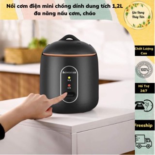 Nồi cơm điện mini chống dính dung tích 1,2L đa năng nấu cơm, cháo