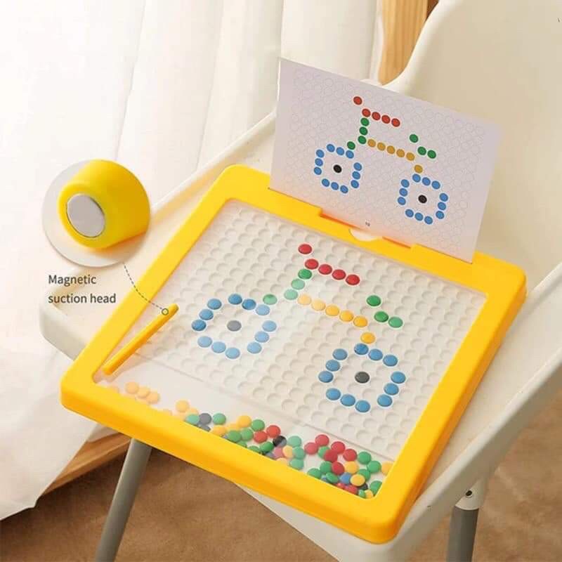 Bảng vẽ xếp hình nam châm thế hệ mới - đồ chơi giáo dục bảng vẽ bút bi nam châm từ tính cho bé