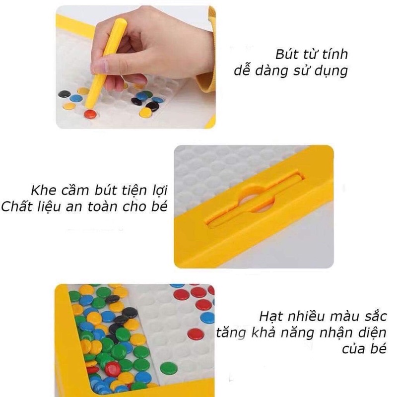 Bảng vẽ xếp hình nam châm thế hệ mới - đồ chơi giáo dục bảng vẽ bút bi nam châm từ tính cho bé