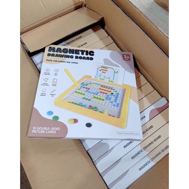 Bảng vẽ xếp hình nam châm thế hệ mới - đồ chơi giáo dục bảng vẽ bút bi nam châm từ tính cho bé