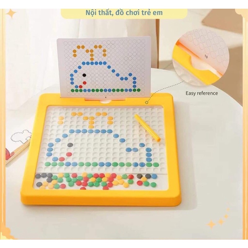 Bảng vẽ xếp hình nam châm thế hệ mới - đồ chơi giáo dục bảng vẽ bút bi nam châm từ tính cho bé