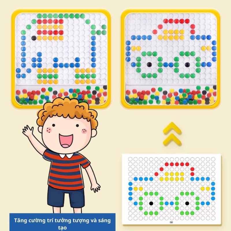 Bảng vẽ xếp hình nam châm thế hệ mới - đồ chơi giáo dục bảng vẽ bút bi nam châm từ tính cho bé