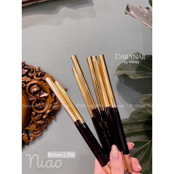 Cọ Niao nâu vẽ móng Gel