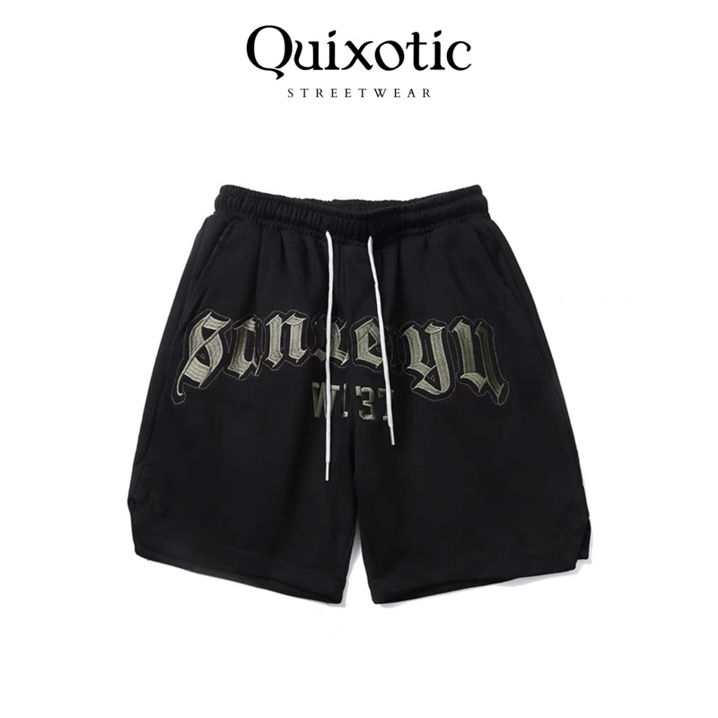 Quần short streetwear Quixotic, quần đùi form rộng lưng chun dây rút