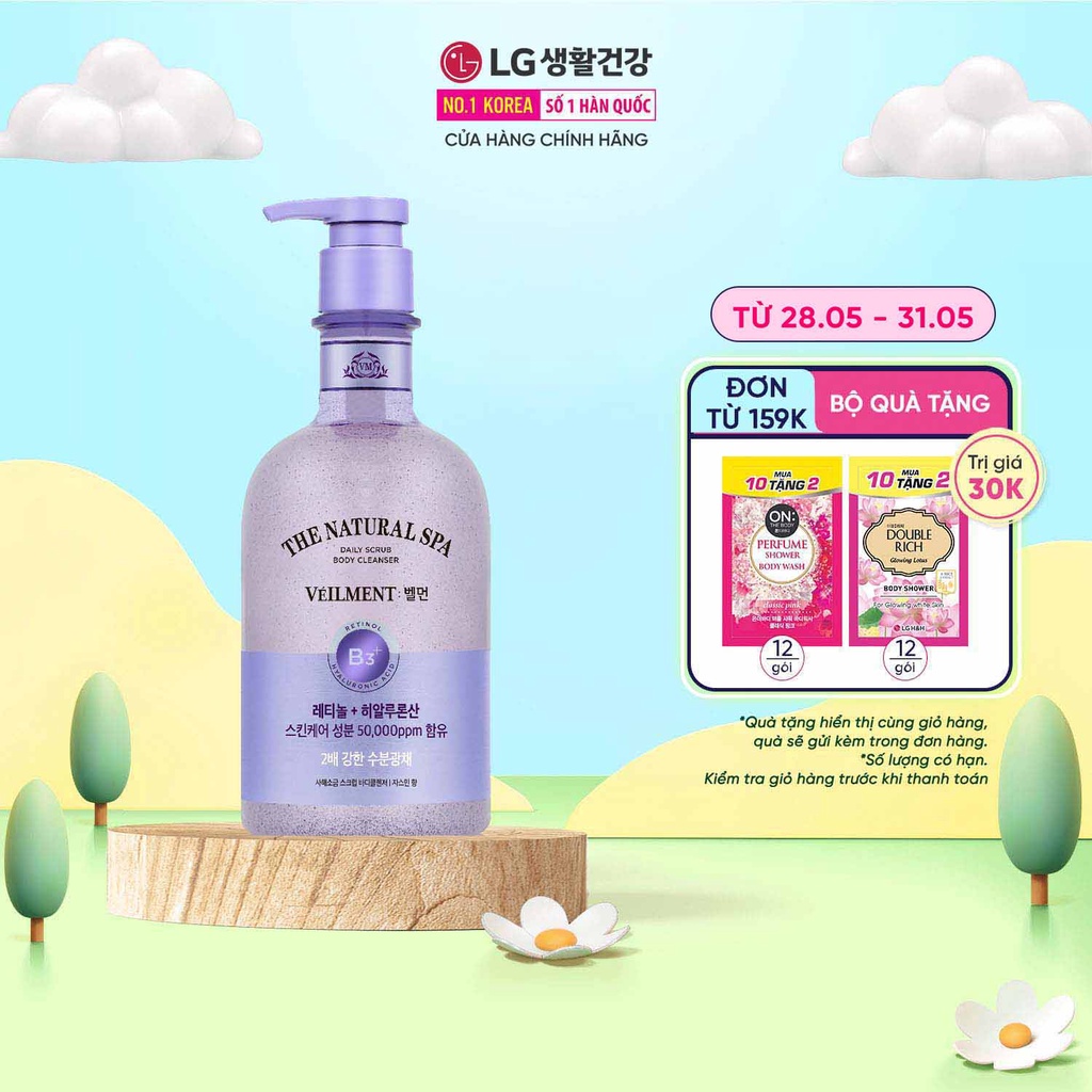 Sữa tắm hạt On: The Body Veilment Natural Spa Jasmine Dead Sea Salt 600g