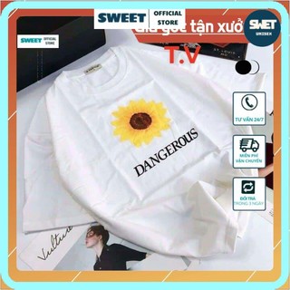 Áo thun nữ🔥freeship🔥áo phông form rộng in chữ dangerous unisex
