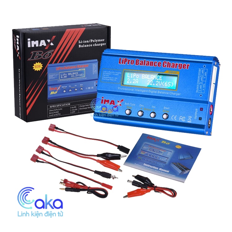 Sạc imax B6 80W, Sạc B6 Lipo Nimh Li-Ion Ni-Cd Rc cân bằng pin