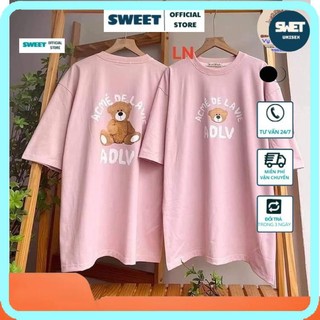 Áo thun unisex SWEET2812  Áo phông gấu ADVL in 2 mặt TH6 cotton mỏng mát giá rẻ nhiều màu