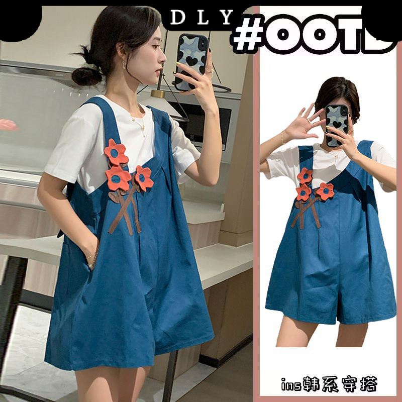 set babydoll Thời trang với áo thun ngắn tay mỏng và quần short hai mảnh đơn giản