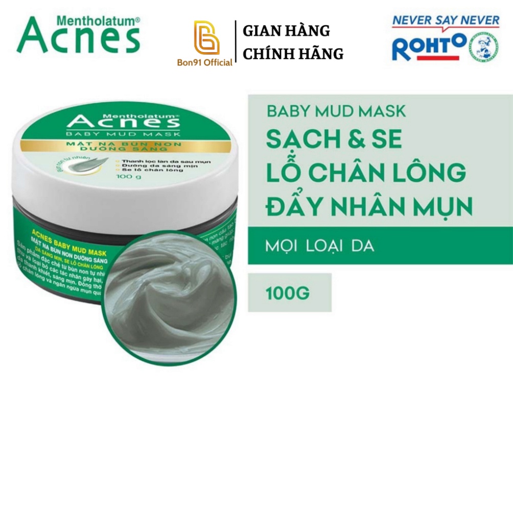 Mặt nạ bùn non Acnes Baby Mud Mask Rohto 100g