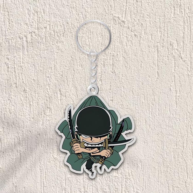 Móc khóa băng Mũ Rơm In 2 Mặt, One Piece