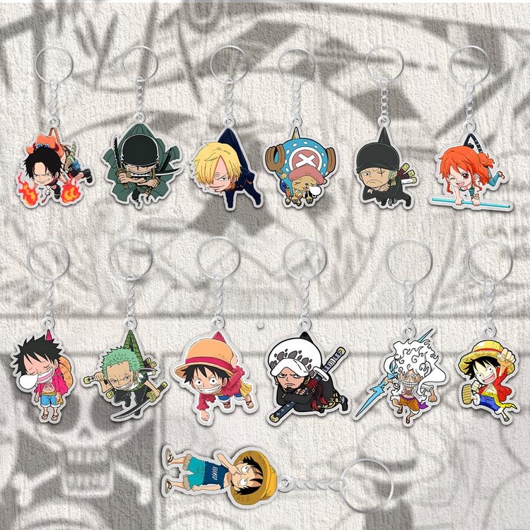 Móc khóa băng Mũ Rơm In 2 Mặt, One Piece