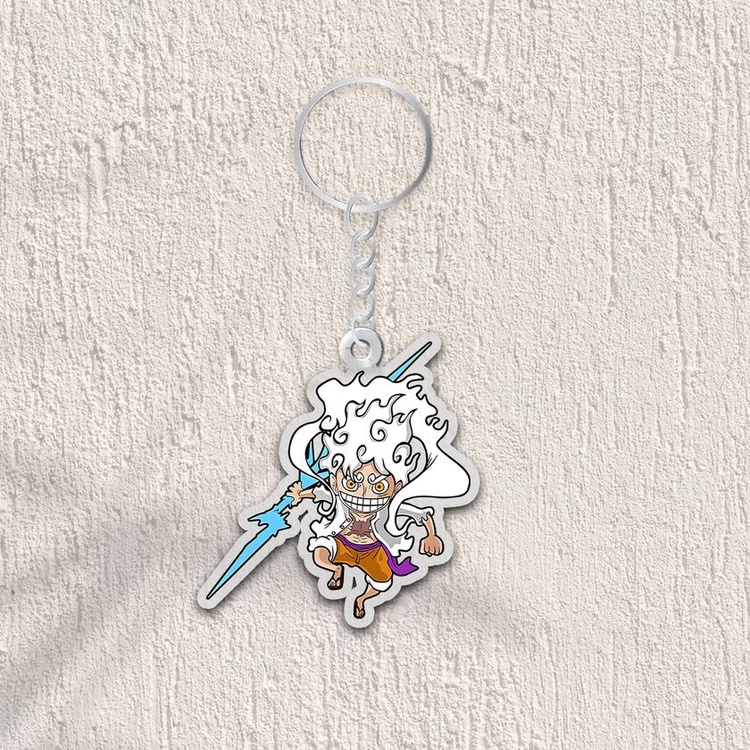 Móc khóa băng Mũ Rơm In 2 Mặt, One Piece