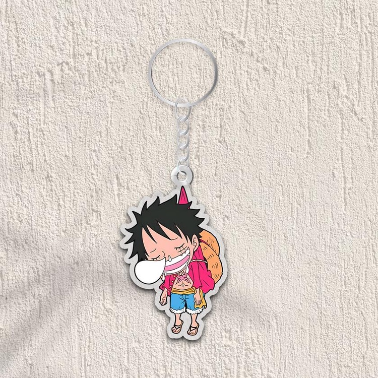 Móc khóa băng Mũ Rơm In 2 Mặt, One Piece
