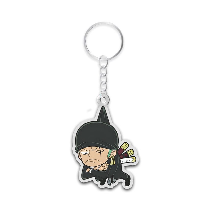 Móc khóa băng Mũ Rơm In 2 Mặt, One Piece