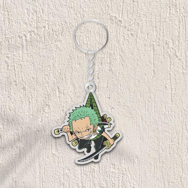 Móc khóa băng Mũ Rơm In 2 Mặt, One Piece