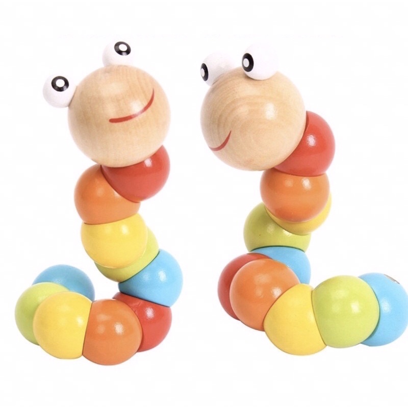 Đồ Chơi Sâu Gỗ Uốn Dẻo Giúp Bé Phát Triển Giác Quan