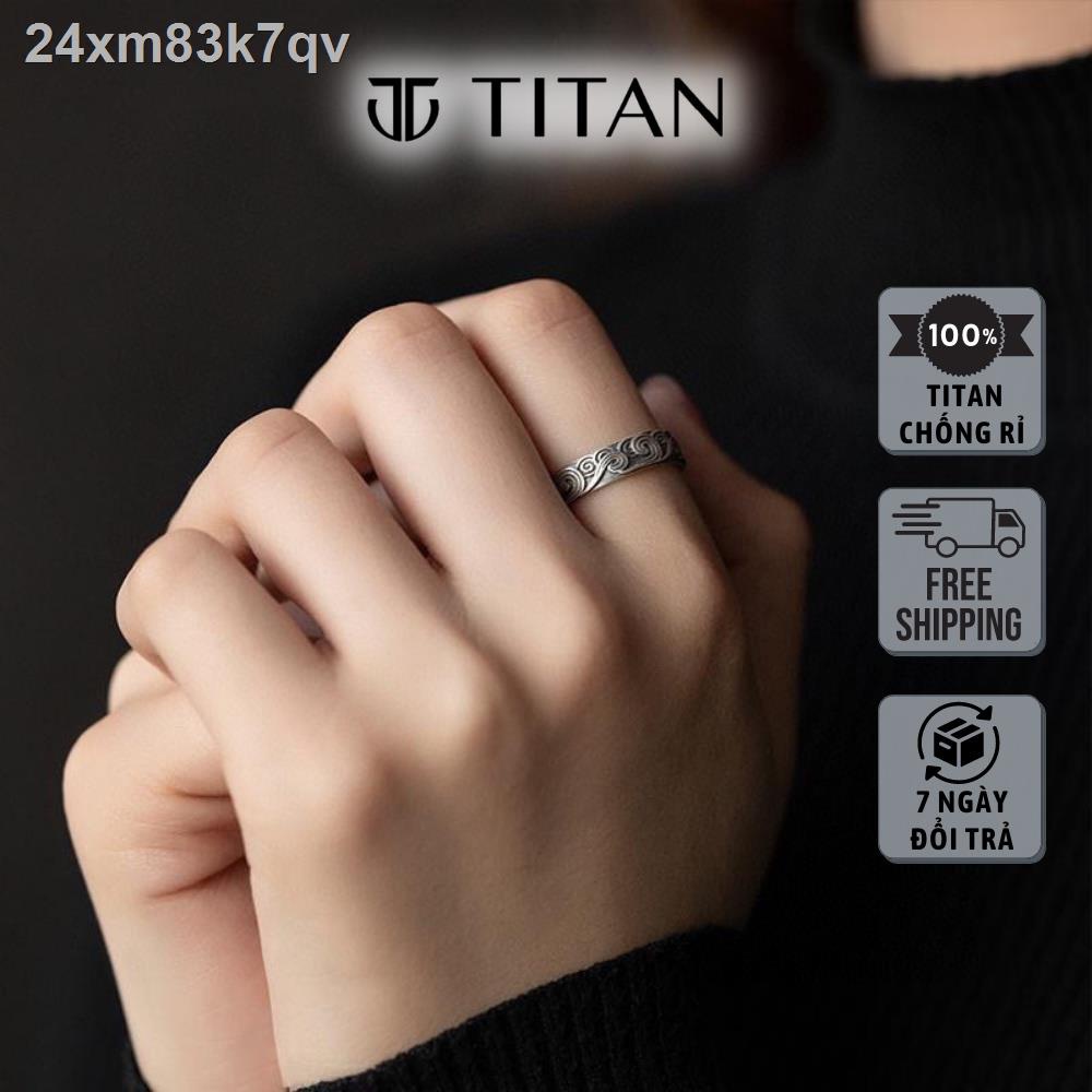 [VIP]◆✣Nhẫn nam Vân Đám Mây, nhẫn titan họa tiết Cloud Ring Titan Shop màu bạc không gỉ thời trang nam nữ unisex đẹp đơ