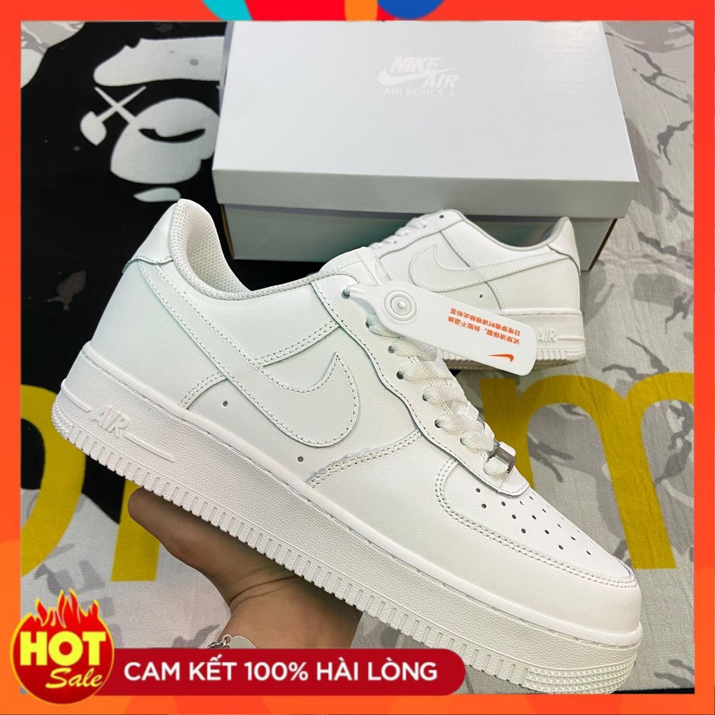 Giày_Nike Air.Force 1, AF1_Full Trắng Đế Air,Bản Custom Bản Like.Au Hàng Nội Trung Đủ Size Nam nữ Full Box Bill