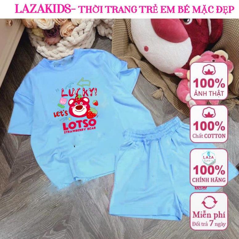 Đồ bộ bé gái 35kg 40kg 45kg 50kg LAZAKIDS mang xinh ĐI HỌC ĐI CHƠI 10 tuổi-15 tuổi Sét gấu dâu LOT.SO CHO BÉ