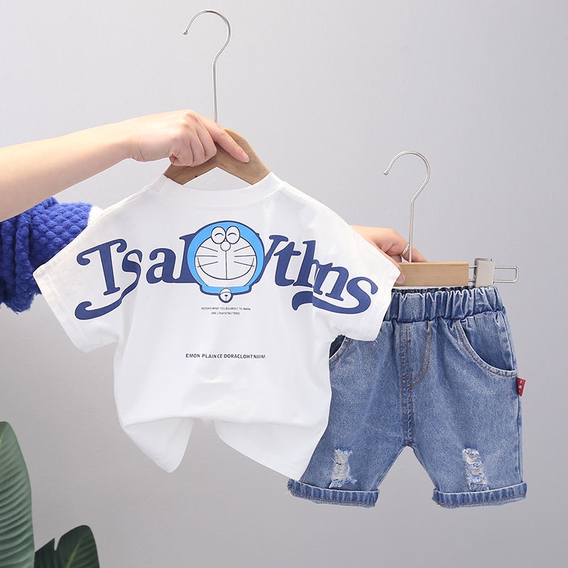 Set Áo Thun Tay Ngắn Và Quần Short Thời Trang Mùa Hè Mới Cho Bé Trai