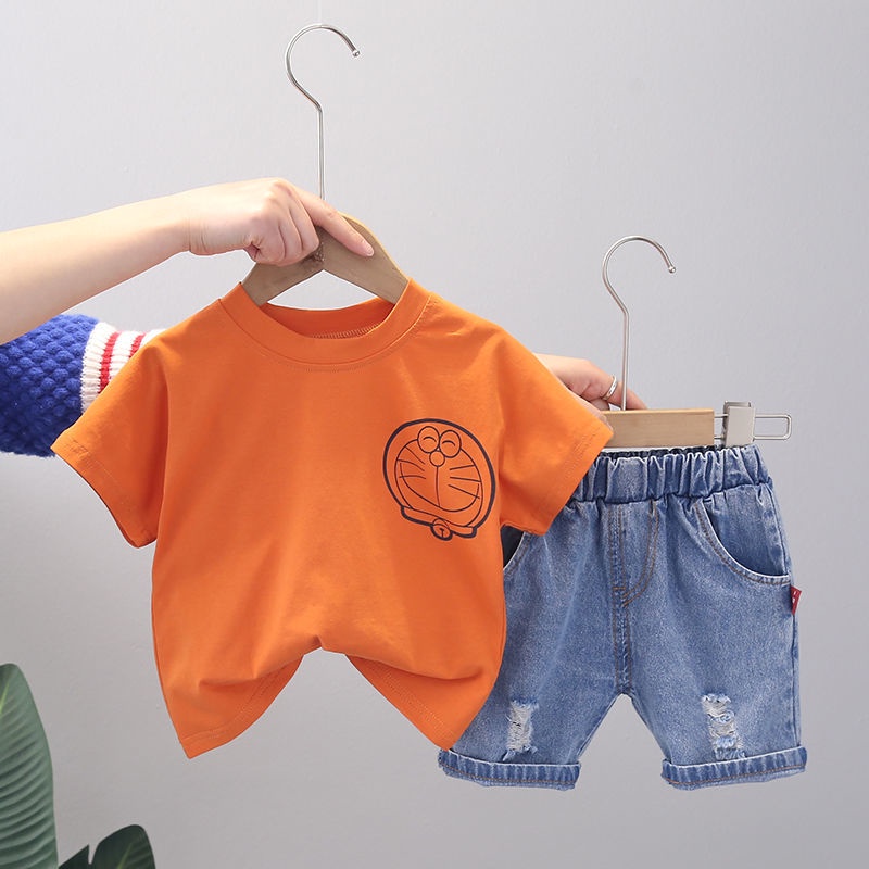 Set Áo Thun Tay Ngắn Và Quần Short Thời Trang Mùa Hè Mới Cho Bé Trai